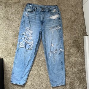American Eagle relaxed mom ripped jeans